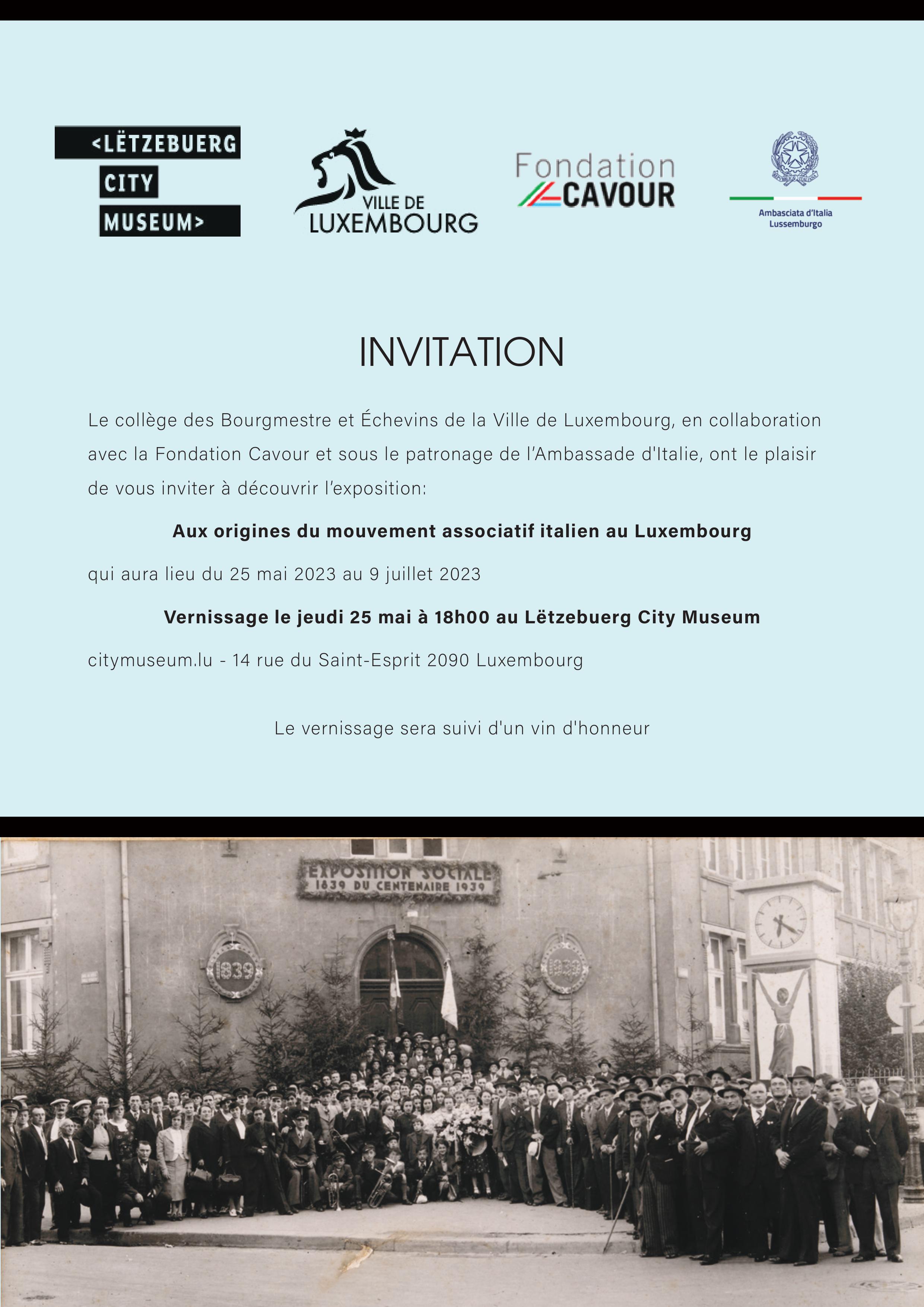 Invitation Fondation Cavour